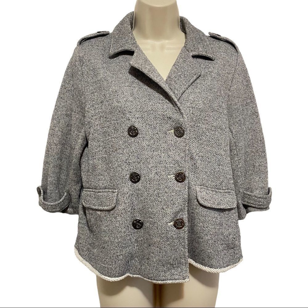 CABI Gray Knit Sweater Jacket